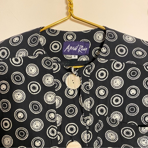 Vintage 1980s April Ray Polka Dot Retro Dress - Picture 5 of 7